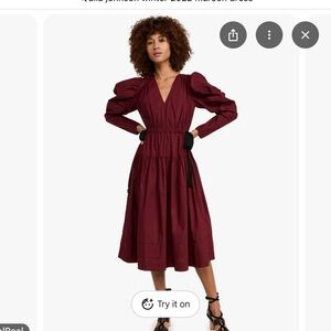 Elegant Burgundy Midi Dress